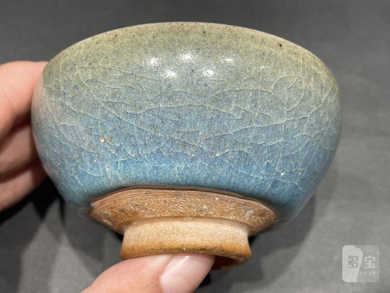 明 钧窑红斑茶碗 - 图5